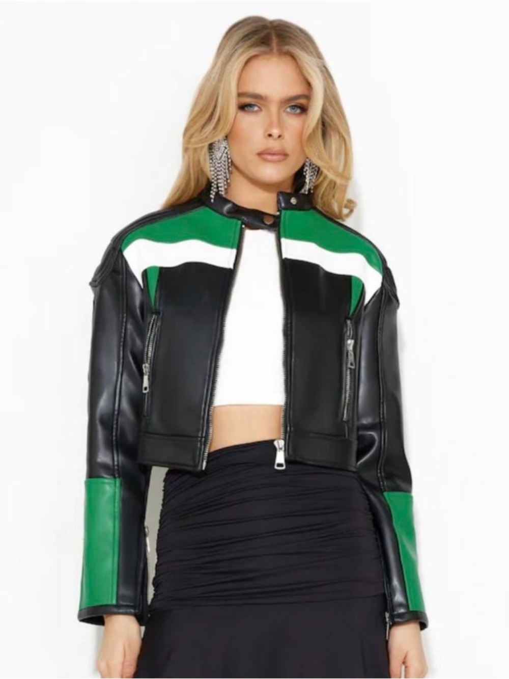 Lioness Nueve Faux Leather Moto Biker Jacket